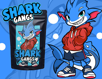 Shark Gangs branding design esportlogo graphic design icon illustration logo logo creation logo creator ui