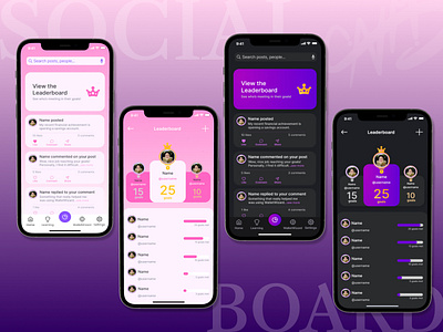 Social Board (Social/Leaderboard Page) community iphone leaderboard mobile phone social socialboard ui