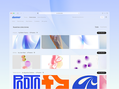 Poster collection section branding shop ui