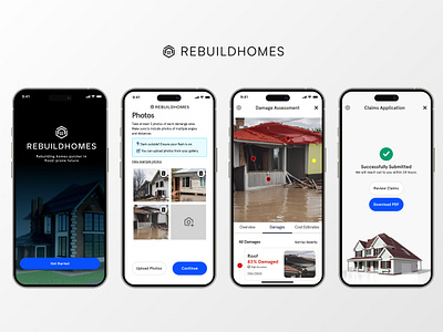 Rebuildhomes - Computer Vision for Damage Assessment animation branding graphic design motion graphics ui