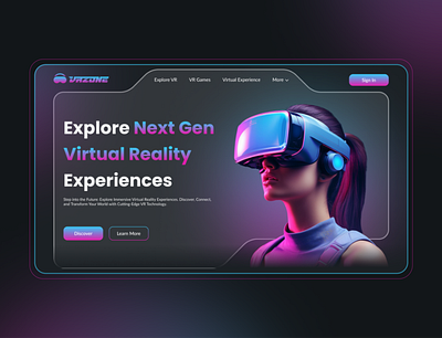 VRZONE branding figma graphic design ui virtual reality vr web design website design