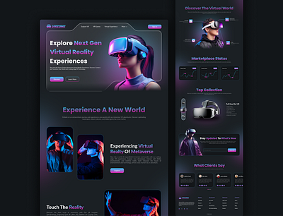 VRZone branding figma landing page ui ui design ui ux ux ux design virtual reality vr web design website website design