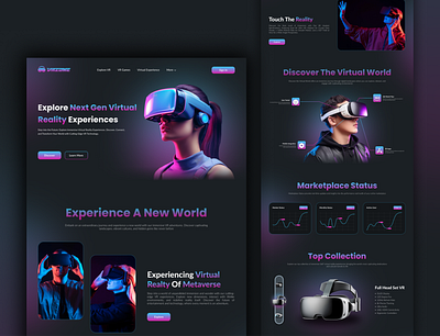 VRZONE branding figma graphic design ui virtual reality vr web design website design