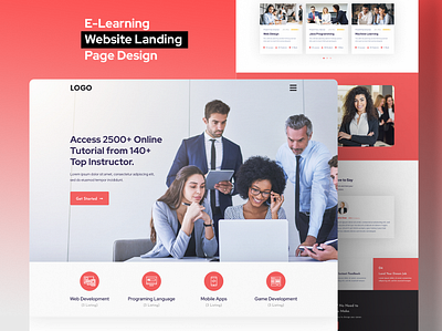 Online Learning Landing Page android app design app design business website dashboard design design e commerce website figma design figma website graphic design landing page design responsive website ui ui design ui ux design ux design web design website design website redesign