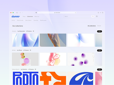 Poster collection section collections design shop ui