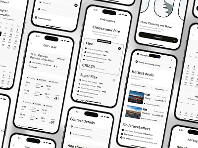 Mobile App Design- Flight Booking booking app clean figma design graphic design minimal mobile app ui ux