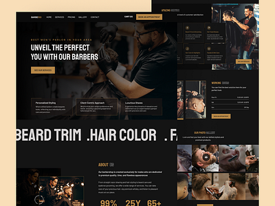 Barberio - Barber Shop Website Design design design agency landing page ryzin lab ui ui designer ux web design