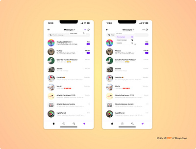 Daily UI Challenge #027 - Dropdown challenge daily ui daily ui 27 dropdown dropdown menu messaging messaging interface ui