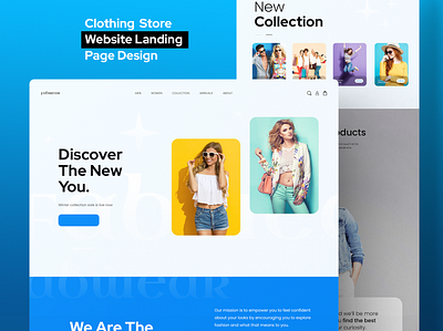 Clothing Store Landing Page Design android app design app design business website dashboard design e commerce website figma design figma website graphic design landing page design psd responsive website sketch ui design ui ux design ux design web design website design website redesign xd