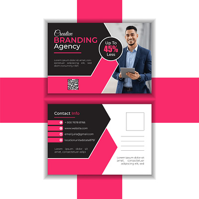 POST CARD DESIGN TEMPLATE advertising brand company graphic. layout marketing post vector