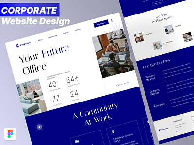 Corporate Office Website Landing Page Design. 3d animation app design branding business design figma figma design graphic design illustration landing page design logo motion graphics ui ux website design website mockup website ui design