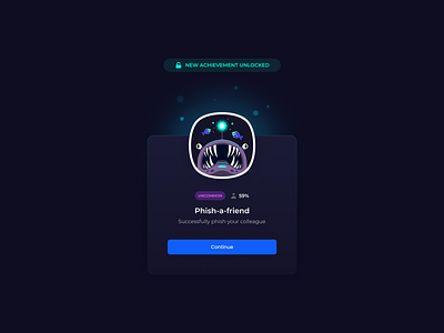 Achievement for phishing training achievement angler fish badge badge design card design fish illustration phishing prize trophy ui design unlocked achievement