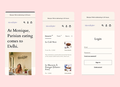 Cafe Monique - Website Design branding design ui uiuxdesign