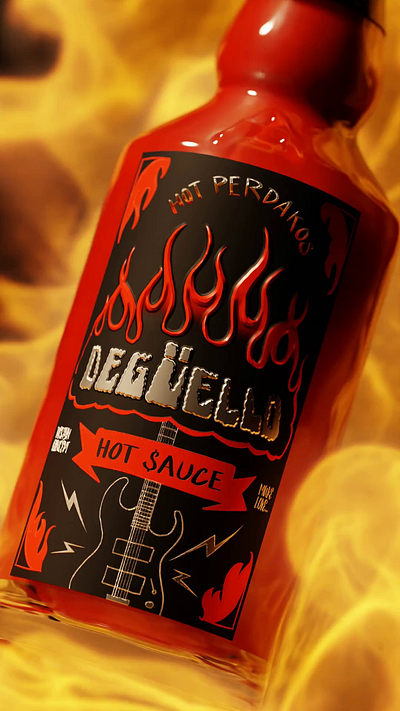 hot sauce concept 3d animation cgi design fire hot sauce product sauce