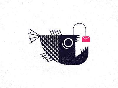 Angler Phish angler fish creature deep sea fish email fish flat illustration phishing symbol