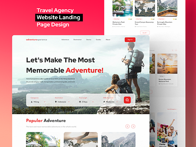 Travel Agency Website Landing Page android app design app design business website dashboard design e commerce website figma design figma website graphic design landing page design responsive website ui design ui ux design ux design ux reasearch web design website design website redesign