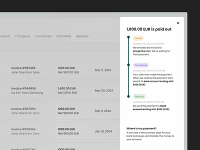 #28 - Ruul Invoice Tracker dashboard desktop finance fintech freelance history payment tracker redesign saas startup status status tracker step tracker ui ux web design