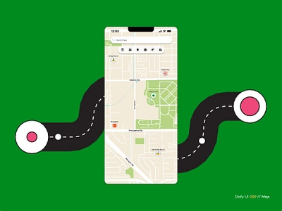 Daily UI Challenge #029 - Map challenge daily ui daily ui 29 gps location map map app navigation ui