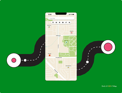 Daily UI Challenge #029 - Map challenge daily ui daily ui 29 gps location map map app navigation ui