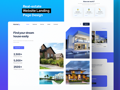 Real-estate Website Landing Page Design android app design app design blog website business website dashboard design e commerce website figma design figma website landing page design psd responsive website sketch ui design ui ux design ux design web design website design website landing page website redesign xd