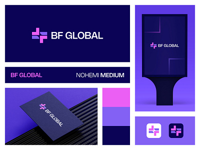 BF GLOBAL -- Letter BF + Arrow Logo Design. arrow logo bf global bf lettermark billboard design brand identity branding business card design clean logo letter bf arrow letter bf logo logo designs modern logo tech logo