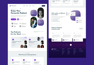 Podcast Landing Page app branding design graphic design illustration logo typography ui ux vector