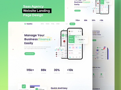 SaaS Landing page Design android app design app design blog website business website dashboard design e commerce website figma design figma website landing page design psd responsive website sketch ui design ui ux design ux design web design website design website landing page website redesign xd