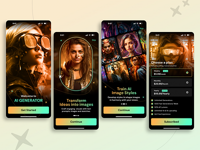 Onboarding for AI Image Generator ai app ai image generator app design ios app ios app ui