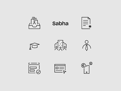 Saas App Iconography black and white education icons icon design icon set iconography icons lines minimal outline saas saas icons smooth icons software icons