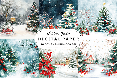 Watercolor Christmas Garden Background animation branding graphic design motion graphics