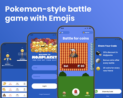 Pokemon-style battle game with Emojis