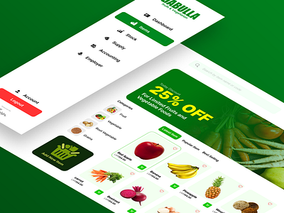 DABULLA Fruit and Vegetables Dashboard dashboard fruit graphic design logo pos ui vegetarian web