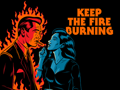 Keep the fire BURNING! comic books comics design figurative art illustration retro surrealism vector vintage vintage comics