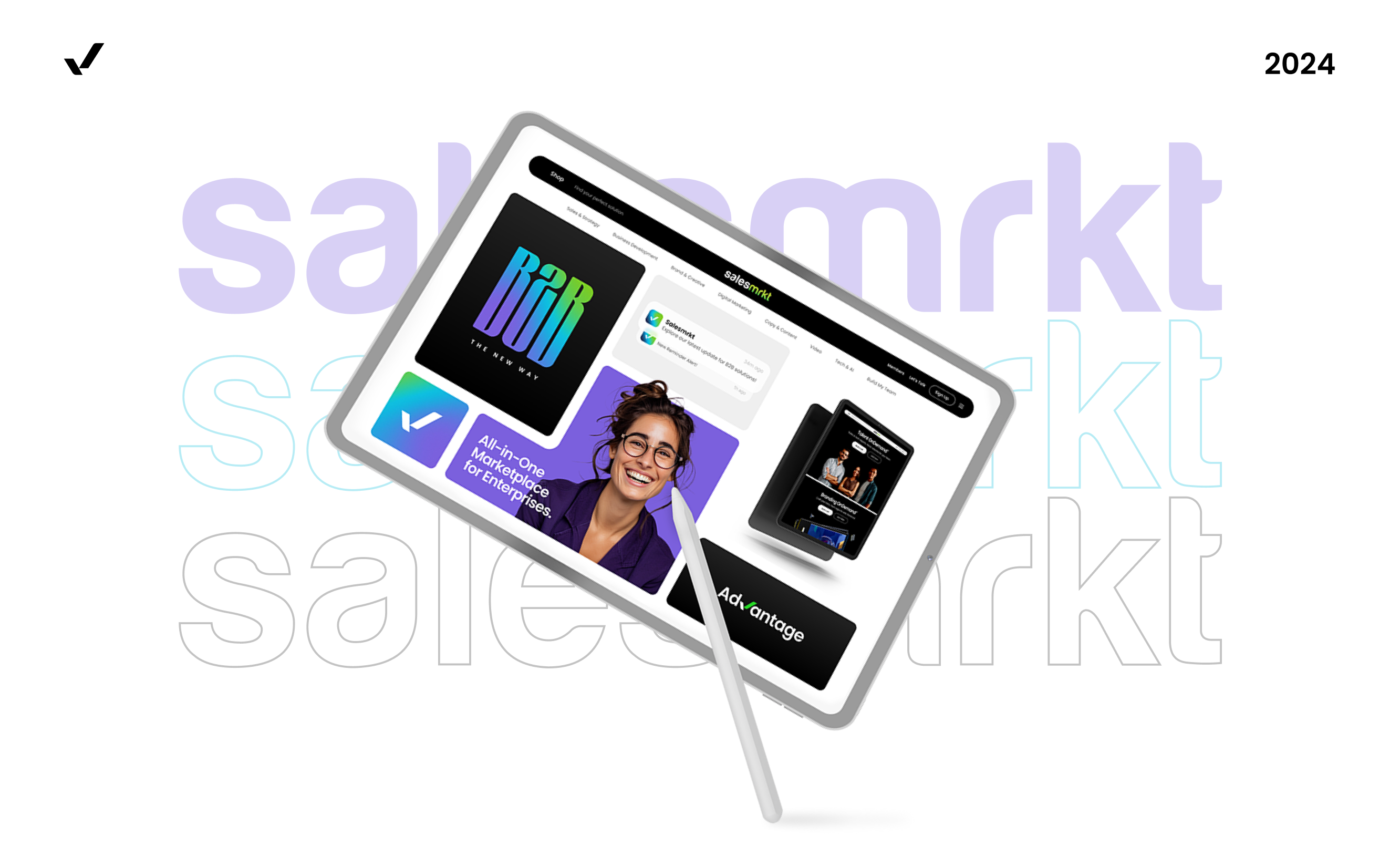 Salesmrkt | B2B Marketplace Branding 3d after effects animation branding design graphic design illustration landing page motion graphics photoshop typography ui ui ux design ux