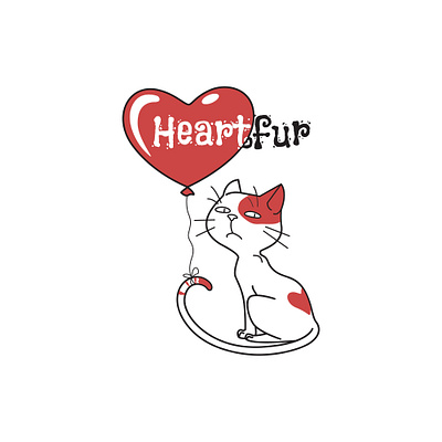 HeartFur Logo Illustration animal cat character design funny illustration logo mascot pet