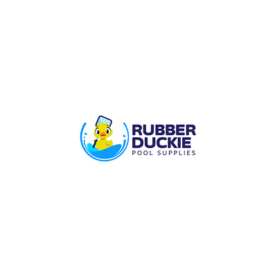 Pool Cleaning Logo cartoon ccharacter ceaning duck illustration llogo mascot pool yellow