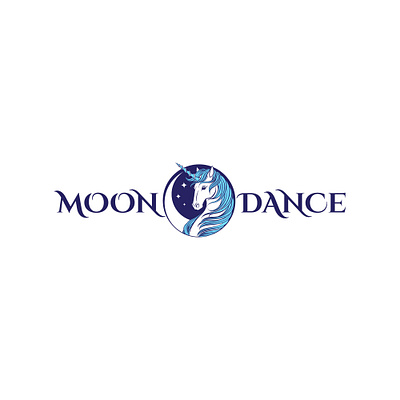 Moon Dance Logo Design illustration logo unicorn