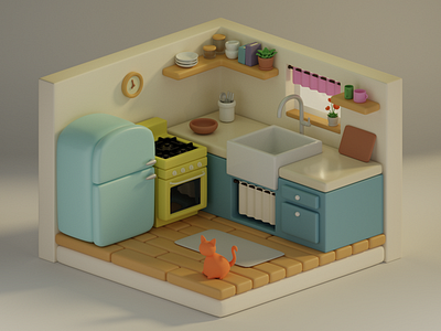 Tutorial Project 3d 3d modeling 3d rendering artbytran blender blendercycles cozy kitchen lighting model render tutorial