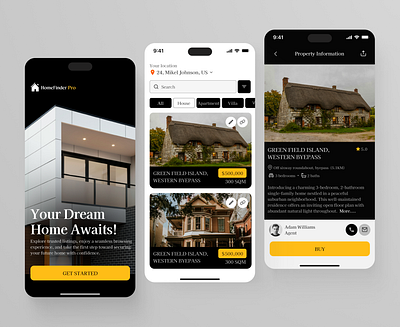 Homefinder Pro - Real estate mobile app app design design figma home finder interface ios mobile dpp design mobileapp product design property property finder real estate real estate app ui ui design uiux uiux design user experience ux ux design