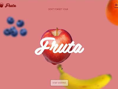 Interactive 3D Paralax Landing Page - Fruta Foods 3d brand design interactive design landing page no code parallax typography webite design wix studio