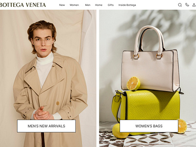 Bottega Veneta Landing Page app design ui