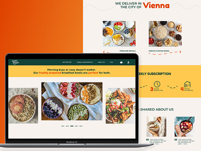 WohlBowl Breakfast Bowl Website bowl breakfast cheerful food landing page morning orange ui ui design web web design website yellow