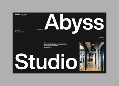 Abyss Studio - Style Test agency branding design inspiration landing page single page studio style test ui ux website