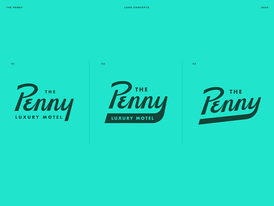 The Penny Logo Concepts branding green logo script teal type typography