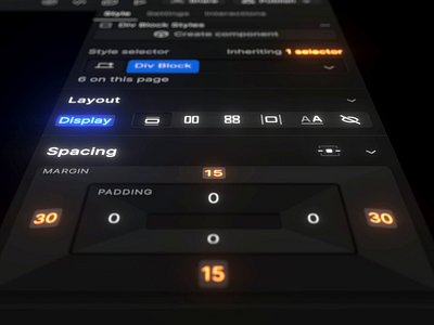 Webflow style panel 3d 3d modeling animation c4d cinema4d motion octane product style panel tactile ui ui webflow