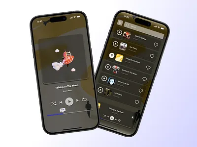 Music Player - Dark Glass Style dark glass glasses graphic design music music player ui