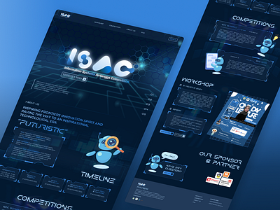 Landing page for ISAC competition graphic design landingpage ui