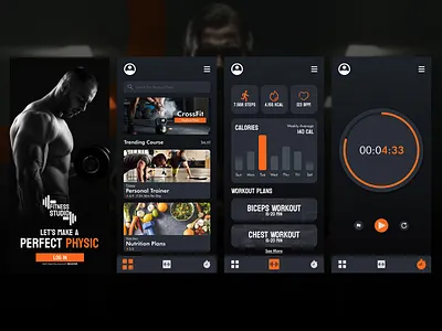 Fitness Studio App Interface & Prototype Design app app ui application fitness app ftiness ui ui uiux