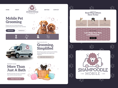 Shampoodle Mobile - Website Mockup clean design