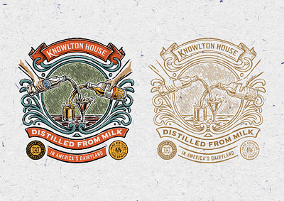 Knowlton House agriculture apparel logo badge design badge logo bandana design brand identity branding brewing cattle brand cattle design clothing designer food beverage hand drawn house brewing illustration old style logo ranch vintage illustration vintage logo western logo